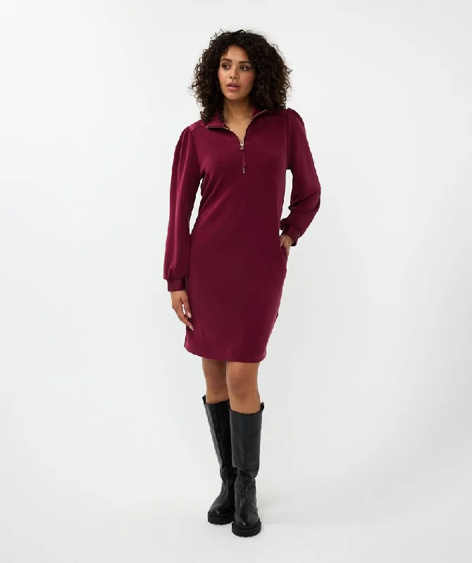 Esqualo Wine Dress With Zipper