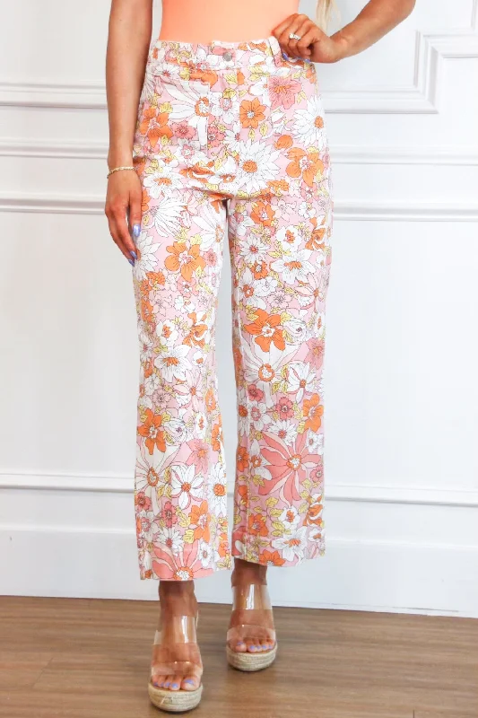 Floral Fantasy Pants: Apricot