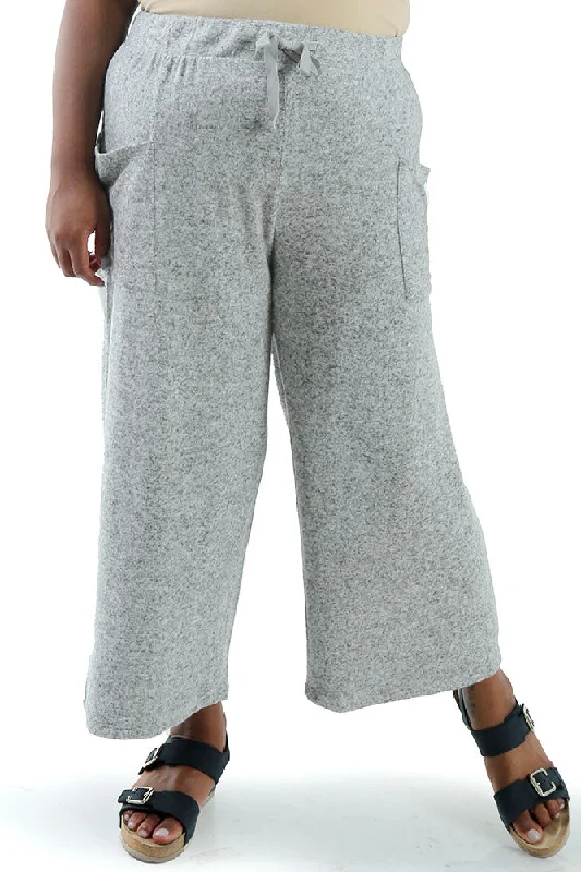 La Cera Comfort Collection Heather Gray Crop Pant