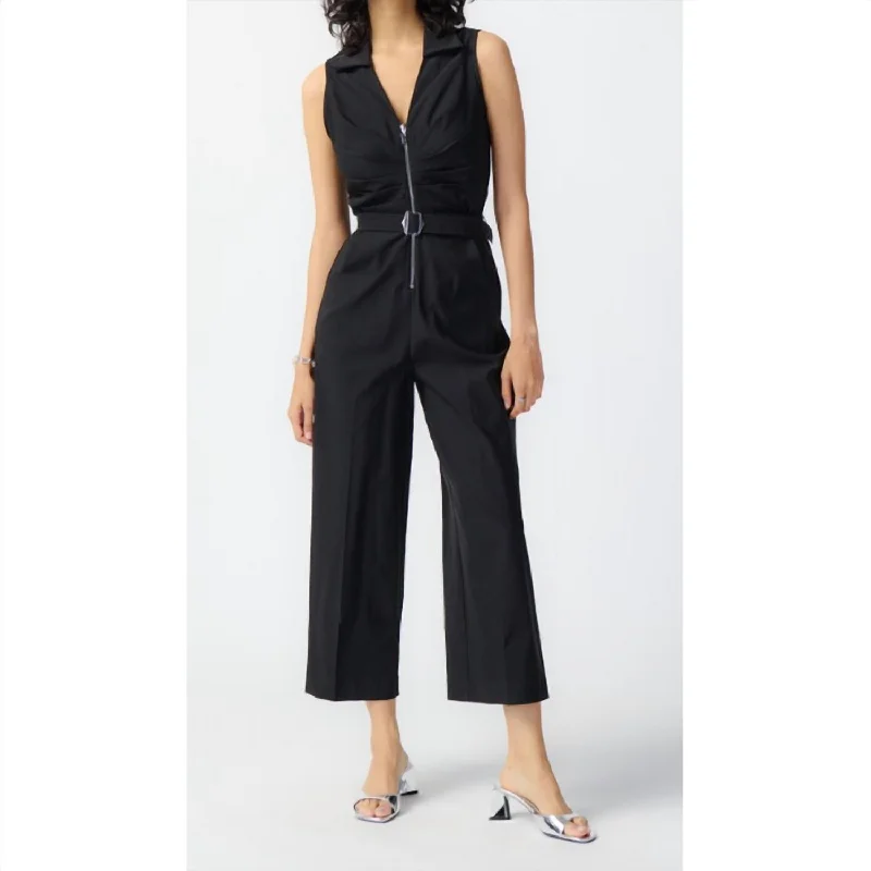 Millennium Sleeveless Jumpsuit In Black