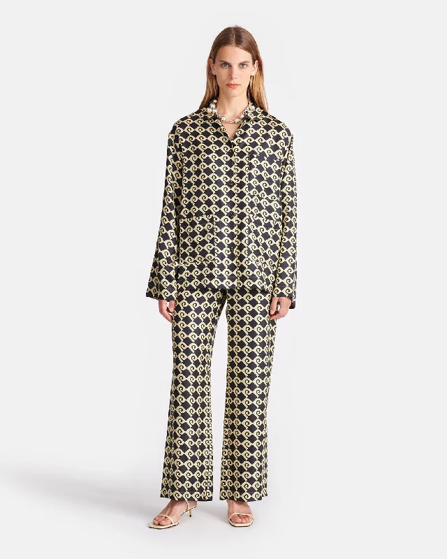 Brenda - Printed Silk-Twill Pants - Diamond Check