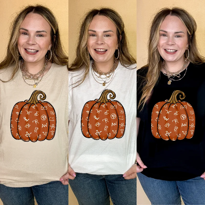 Online Exclusive | Brown Branded Icon Pumpkin Graphic Tee in Multiple Color Options