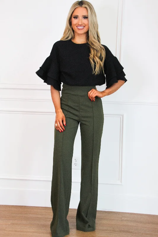 Trending Times Pants: Olive