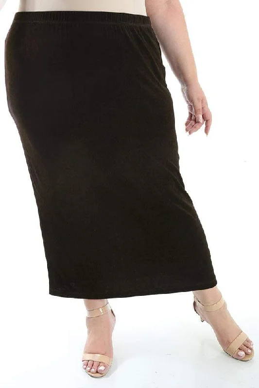 Vikki Vi Classic Chocolate Straight Maxi Skirt