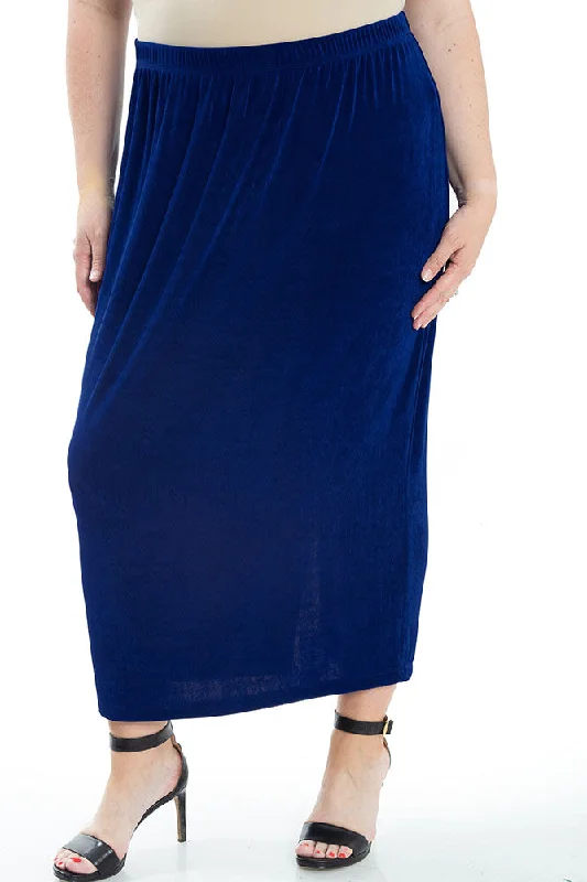 Vikki Vi Classic Royal Blue Straight Maxi Skirt