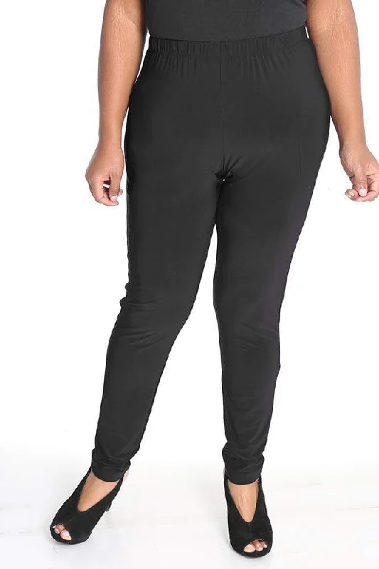 Vikki Vi Jersey Black Petite Slim Leg Pant