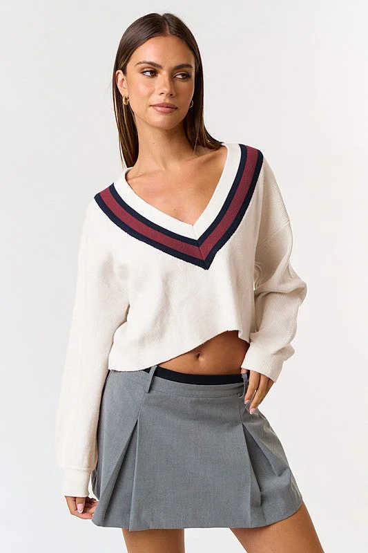 PREORDER - The Feels Cropped Varsity Sweater