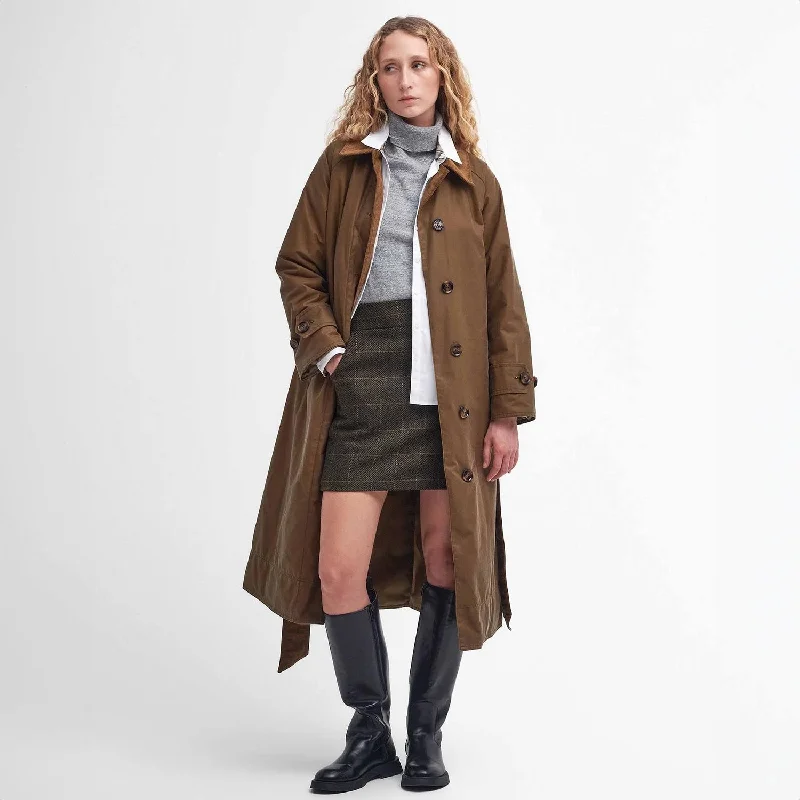 Marianne Waxed Trench Coat Sand/Ancient Loden Tartan