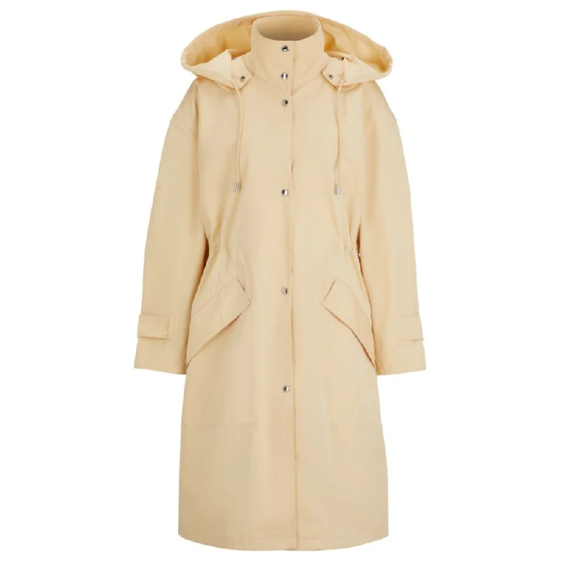 Water-repellent parka jacket in cotton twill