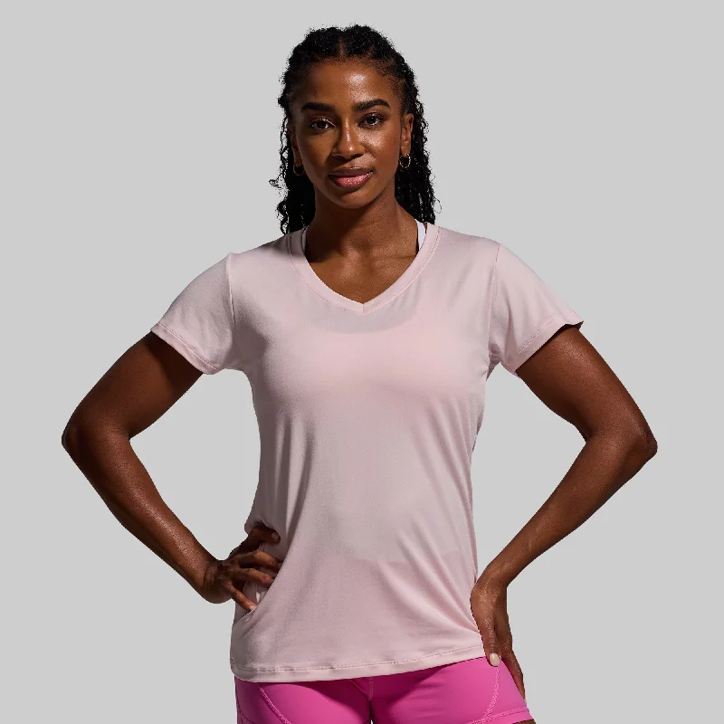 Athleisure Short Sleeve V-Neck (Peachskin)