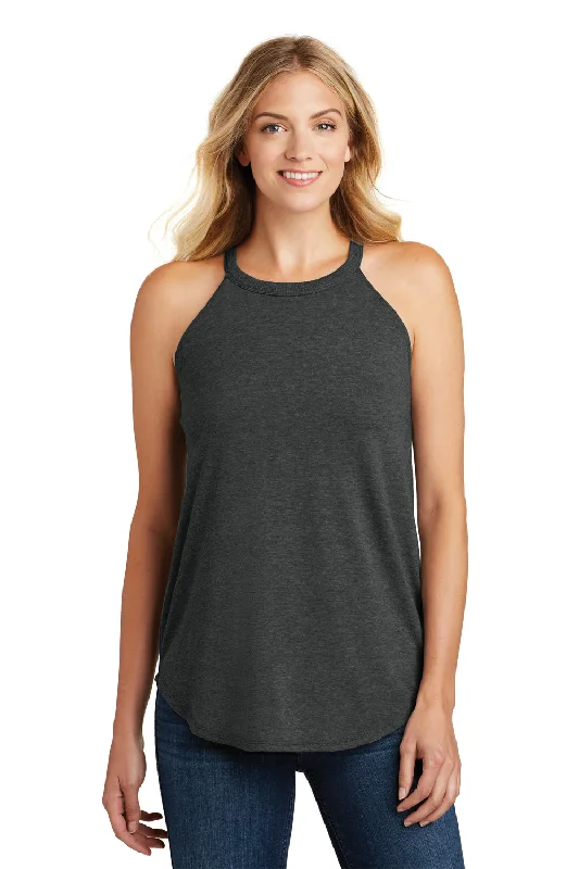 District Womens Perfect Tri Rocker Tank Top - Black Frost