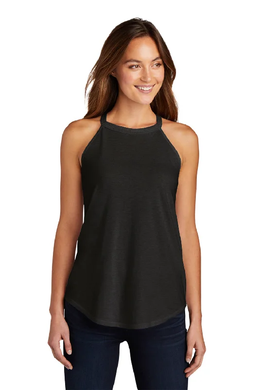 District Womens Perfect Tri Rocker Tank Top - Black