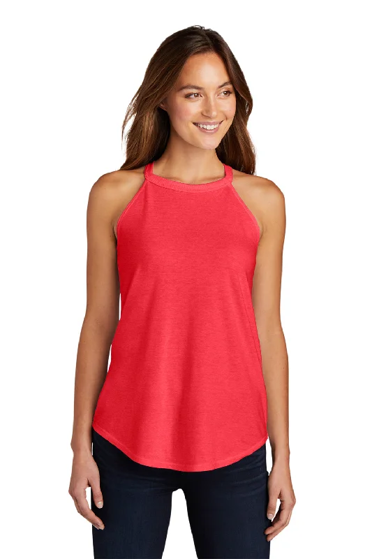 District Womens Perfect Tri Rocker Tank Top - Red Frost