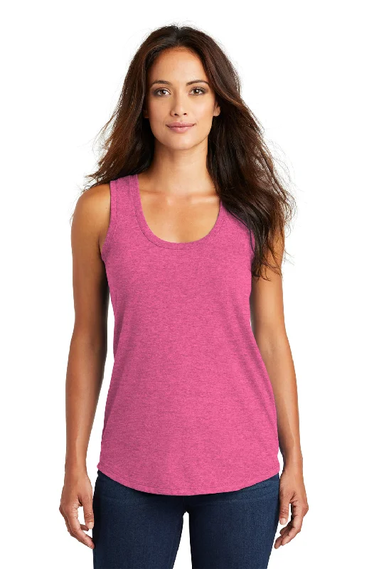 District Womens Perfect Tri Tank Top - Fuchsia Pink Frost