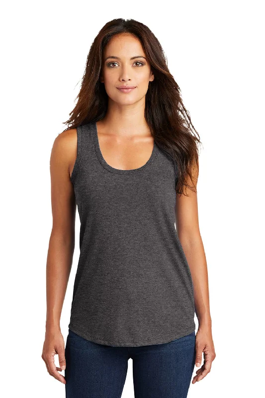 District Womens Perfect Tri Tank Top - Heather Charcoal Grey