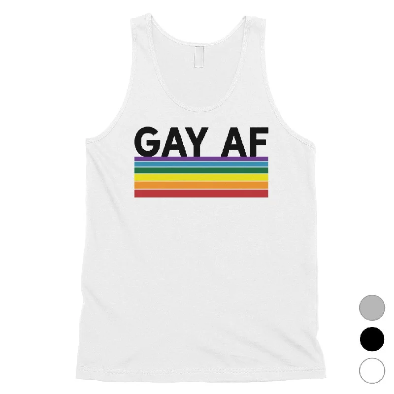 LGBT Gay AF Rainbow Stripes Mens Tank Top