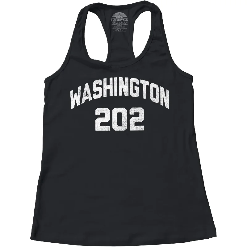 Women's Washington DC 202 Area Code Racerback Tank Top