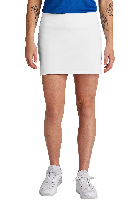 Sport-Tek Womens Repeat Moisture Wicking Skorts w/ Pockets - White - COMING SOON