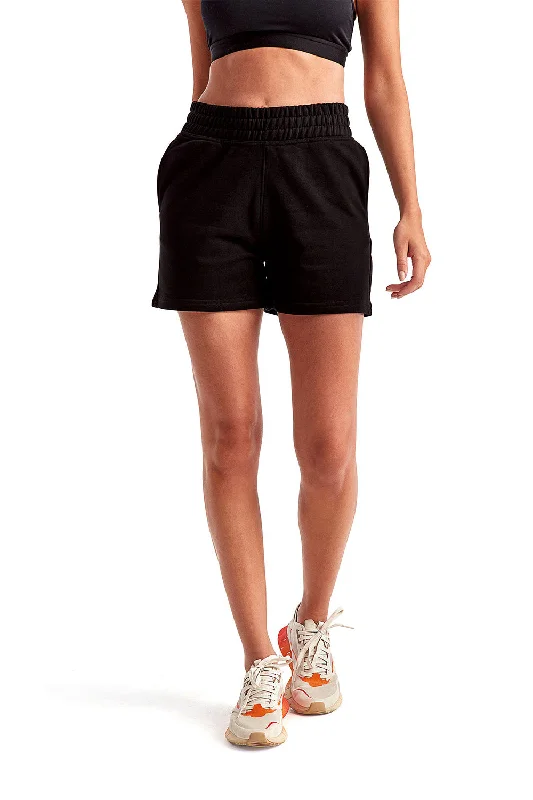 TriDri Womens Maria Jogger Shorts w/ Pockets - Black