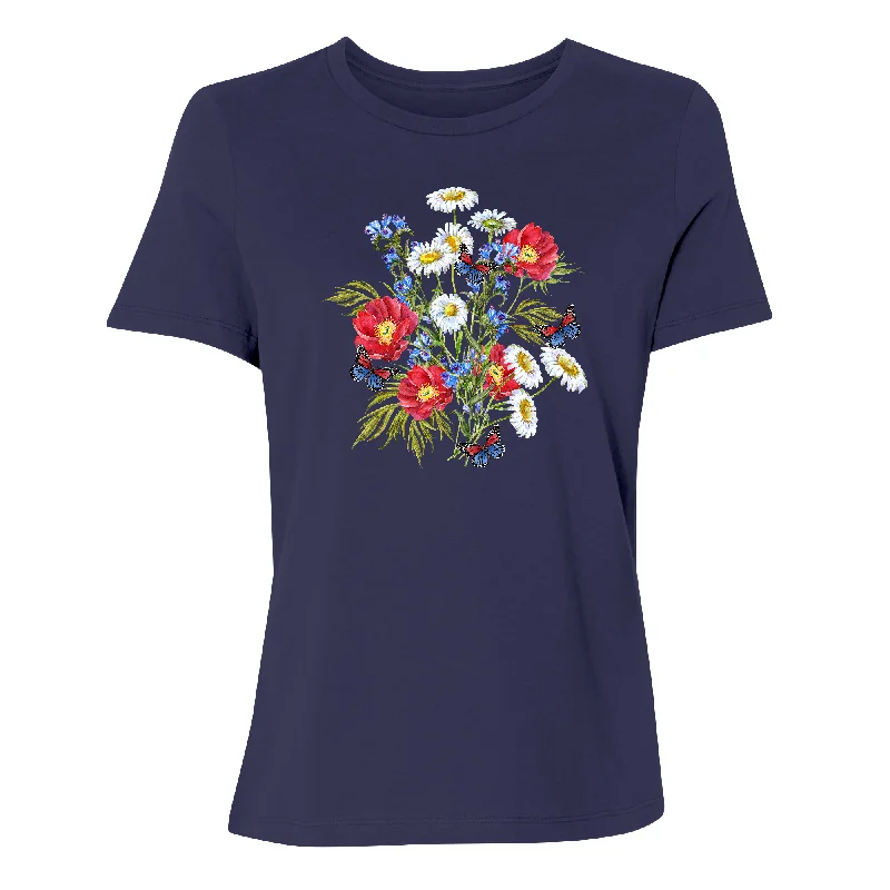 Patriotic Floral Women's T-Shirt