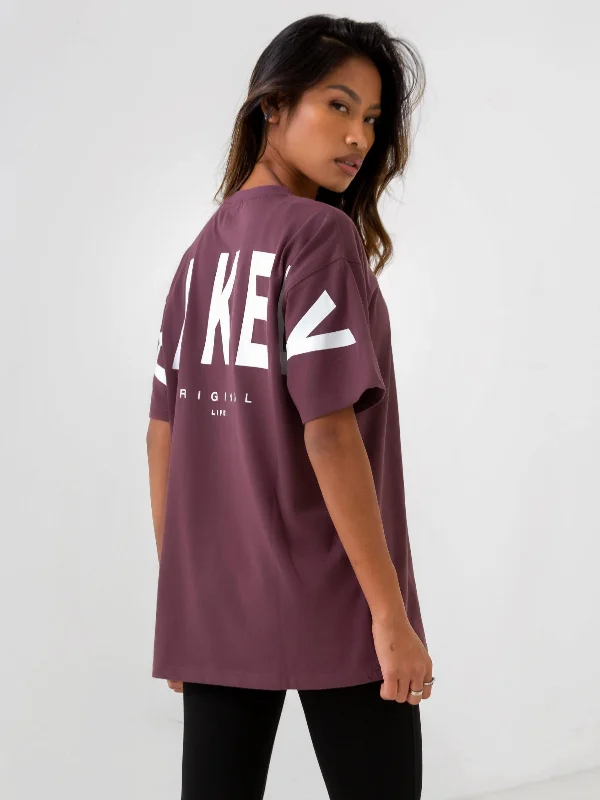 Isabel Oversized T-Shirt - Burgundy