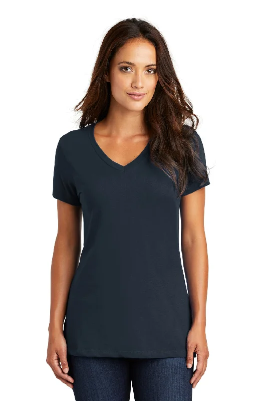 District Womens Perfect Weight Short Sleeve V-Neck T-Shirt - New Navy Blue