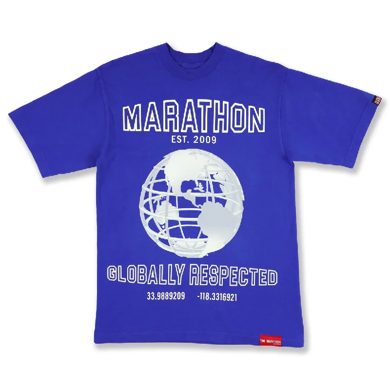 Marathon Globally Respected T-Shirt - Royal/Cream