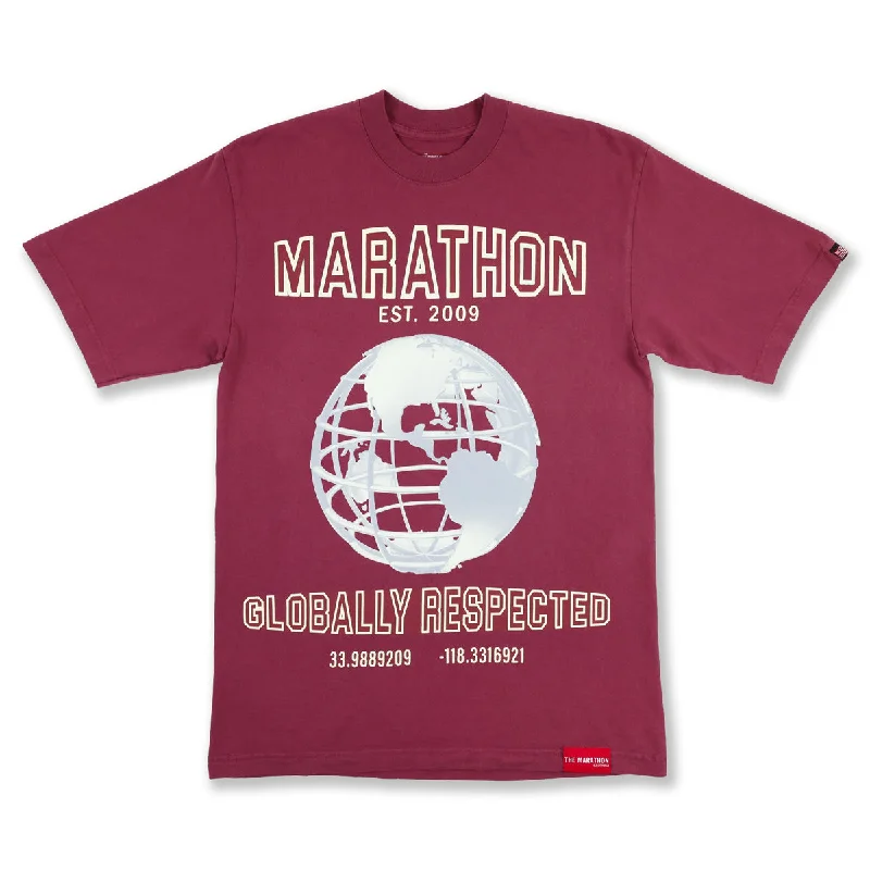 Marathon Globally Respected T-Shirt - Vintage Burgundy/Cream