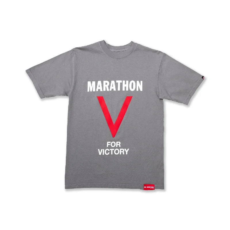 Marathon V For Victory T-Shirt - Slate Grey